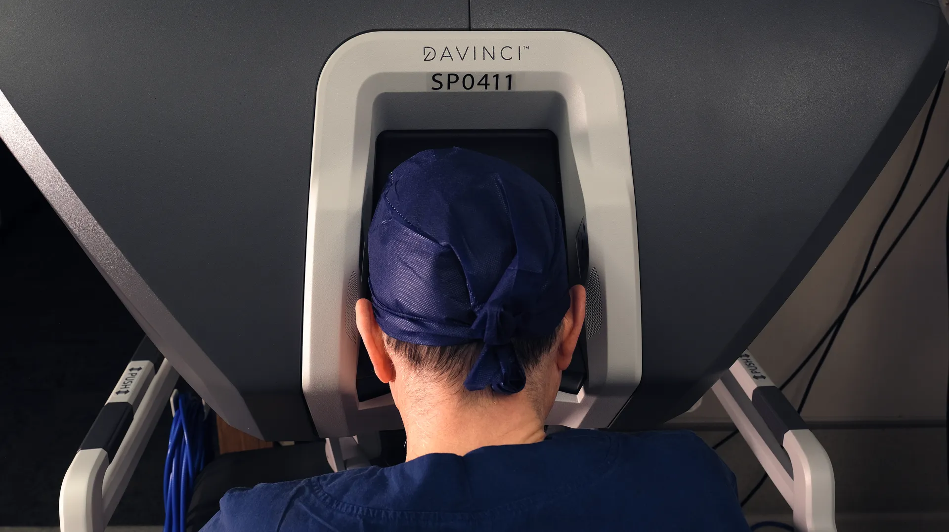 Richard Gallagher at the Single Port Robot Console